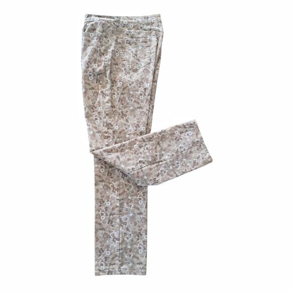 GLORIA VANDERBILT Beige Floral Jeans Size 12 Amanda Stretch Straight Leg Cottage - Picture 5 of 9